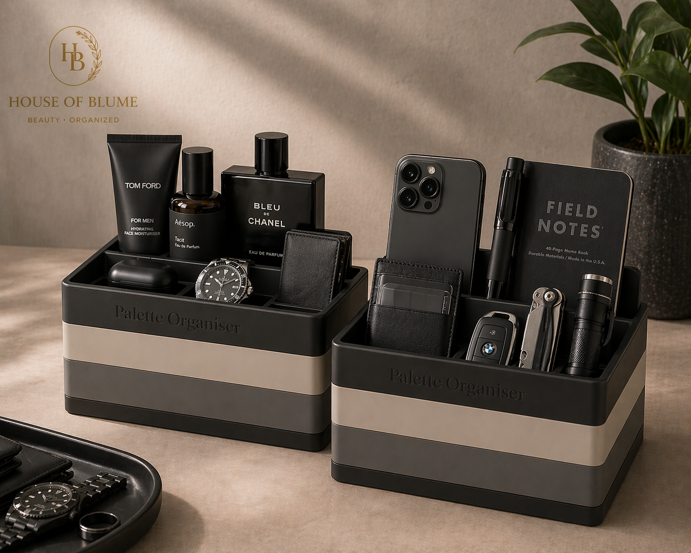 Noir ClikBrik holding everyday carry essentials